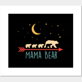 Mama Bear With 4 Cubs Posters and Art